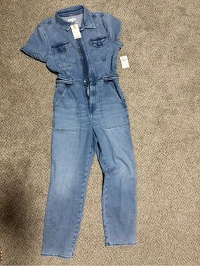 Good American Light Blue Denim Jumpsuit